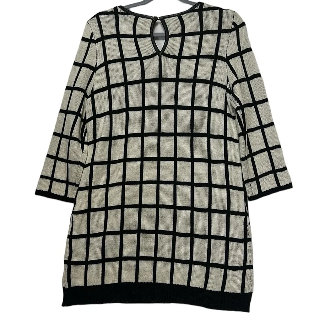 Mudpie Windowpane Tunic Sweater Dress Size Medium - Picture 4 of 7